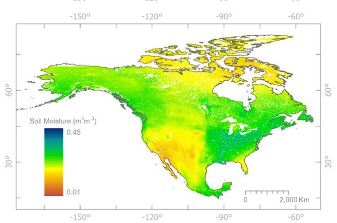 New open dataset of soil moisture across North America. Biweekly estimates at 250m resolution 👇 doi.org/10.3334/ORNLDA… @NSF @NASA_Carbon @MichelaTaufer #VargasLab