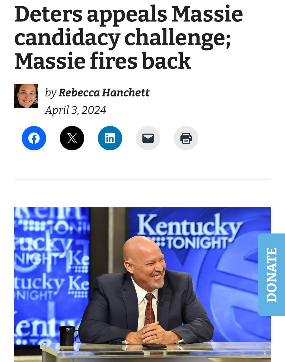 “Deters appeals Massie candidacy challenge; Massie fires back” My opponent lost his case to kick me off the ballot, but now he’s appealing and I am still racking up legal fees. Can you help me defend my right to be on the ballot? secure.thomasmassie.com/donate linknky.com/politics/2024/…