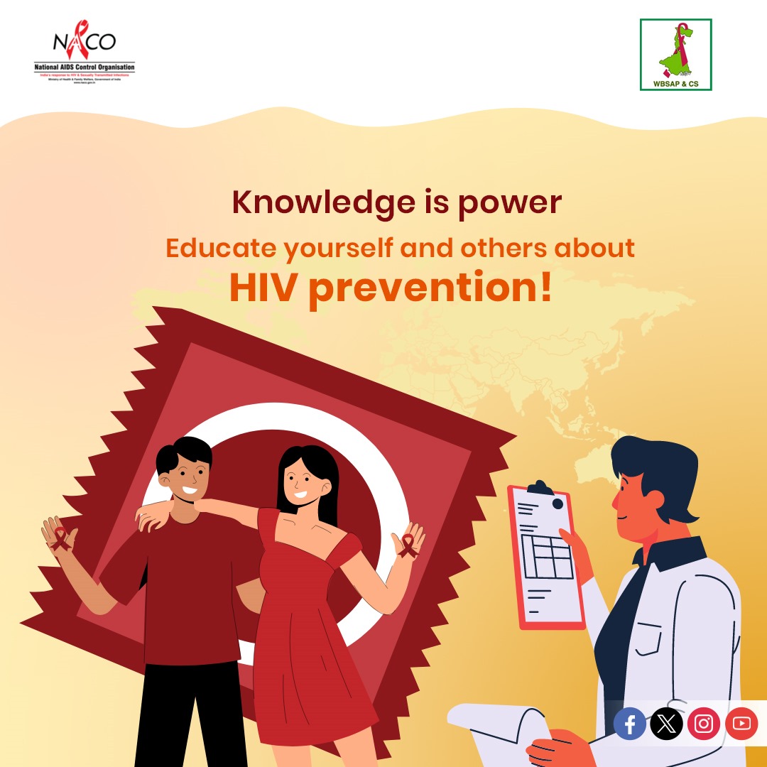 HIV attacks the body's immune system weakening its ability to fight #infections and #diseases. It spreads through unprotected #sex, sharing #needle or #childbirth. Early diagnosis and #treatment with antiretroviral therapy can manage #HIV, preventing it from progressing to #AIDS