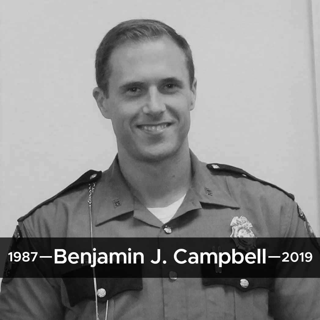 MEStatePolice's tweet photo. Today, on the anniversary of his death, we remember the life and career of Detective Benjamin J. Campbell.

Det. Campbell was killed in the line of duty when he was struck by a vehicle tire while assisting at the scene of a disabled vehicle south bound on I-95 of in Hampden. Campbell joined the State Police in 2012.

Gone but never forgotten. 💙