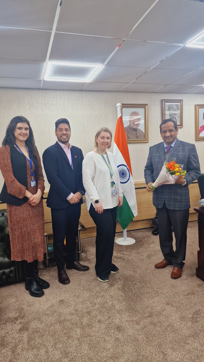 Consul General @venkatifs met with Mr. Bharat Director of International Recruitment & team of @UCBofficial. Explored ongoing projects of @UCBofficial and avenues to amplify UK's presence in India. @HCI_London @EduMinOfIndia @IndianDiplomacy @MEAIndia