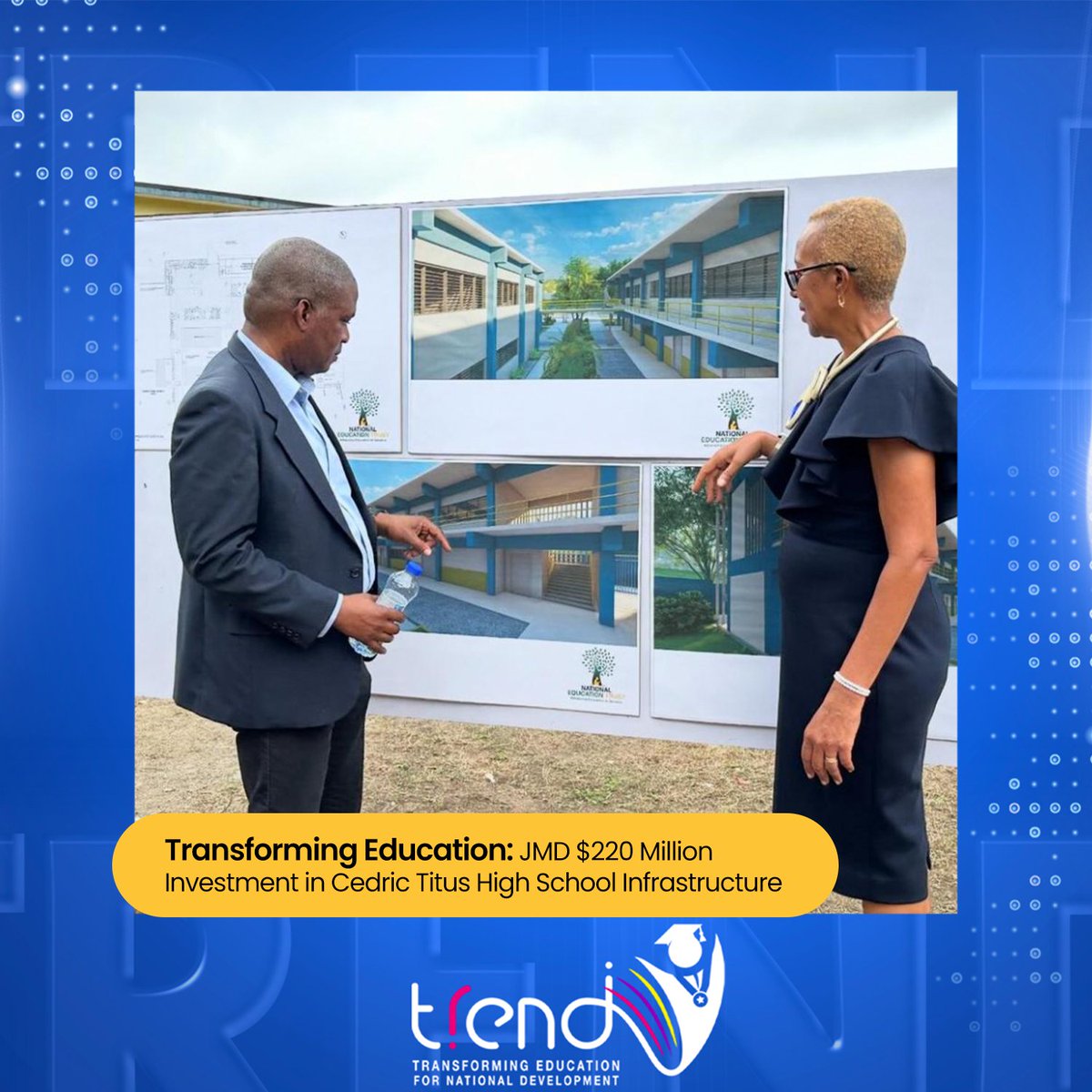 The Ministry of Education and Youth has allotted $220 million towards improving school infrastructure at Cedric Titus High School in Trelawny to ensure fair access and provide internationally standardized resources for students. #MoEY #TREND #TRENDBrighterJa