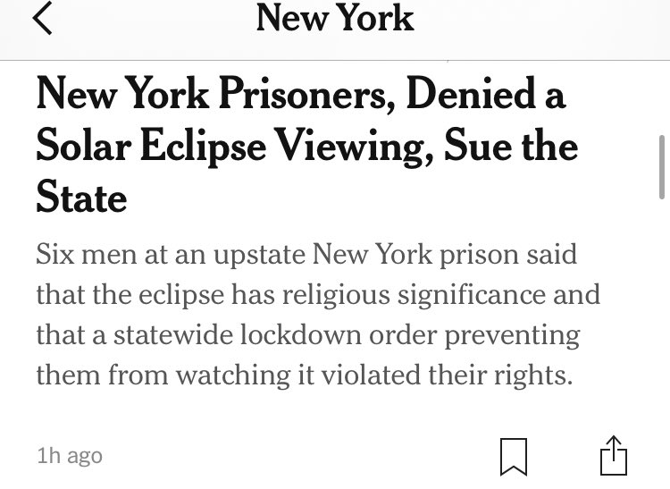 Subscribe to @HellGateNY and get your NY prison eclipse news the week before it shows up in the Times with no credit to the freelancer journalist or the small worker-owned outlet who first reported the policy! hellgatenyc.com/incarcerated-n…