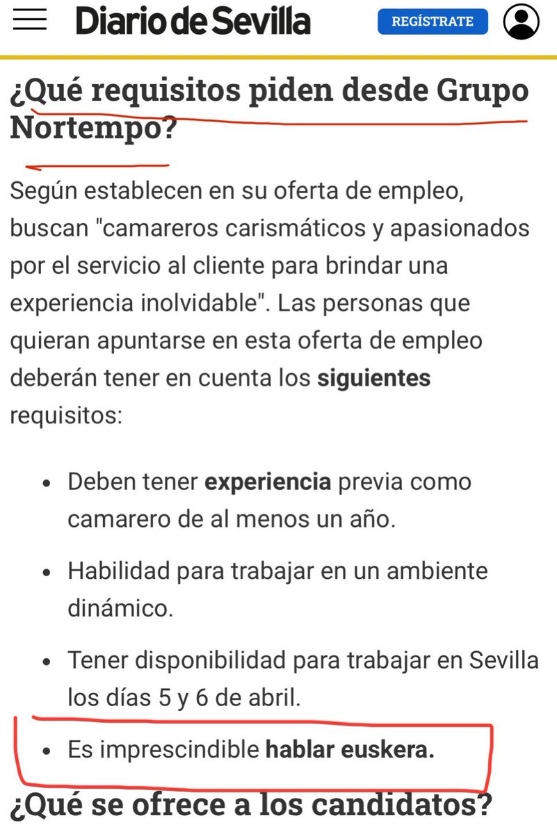 A cuatro días de la Copa del Rey buscan en Sevilla a 300 camareros que hablen euskera. Yo creo que no los encuentran ni en Portugalete.