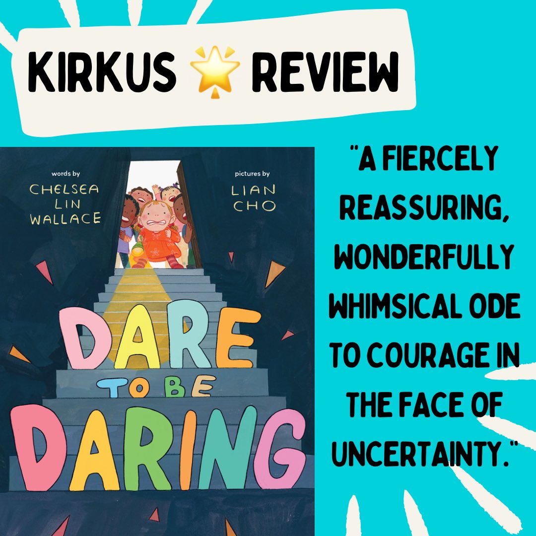 We are THRILLED to share the news that our book DARE TO BE DARING received a 🌟 from Kirkus! This book by @liantomato and me w the fine folks @abramskids daringly hits shelves July 16th! Thank you @KirkusReviews🩵🩵🩵🔦