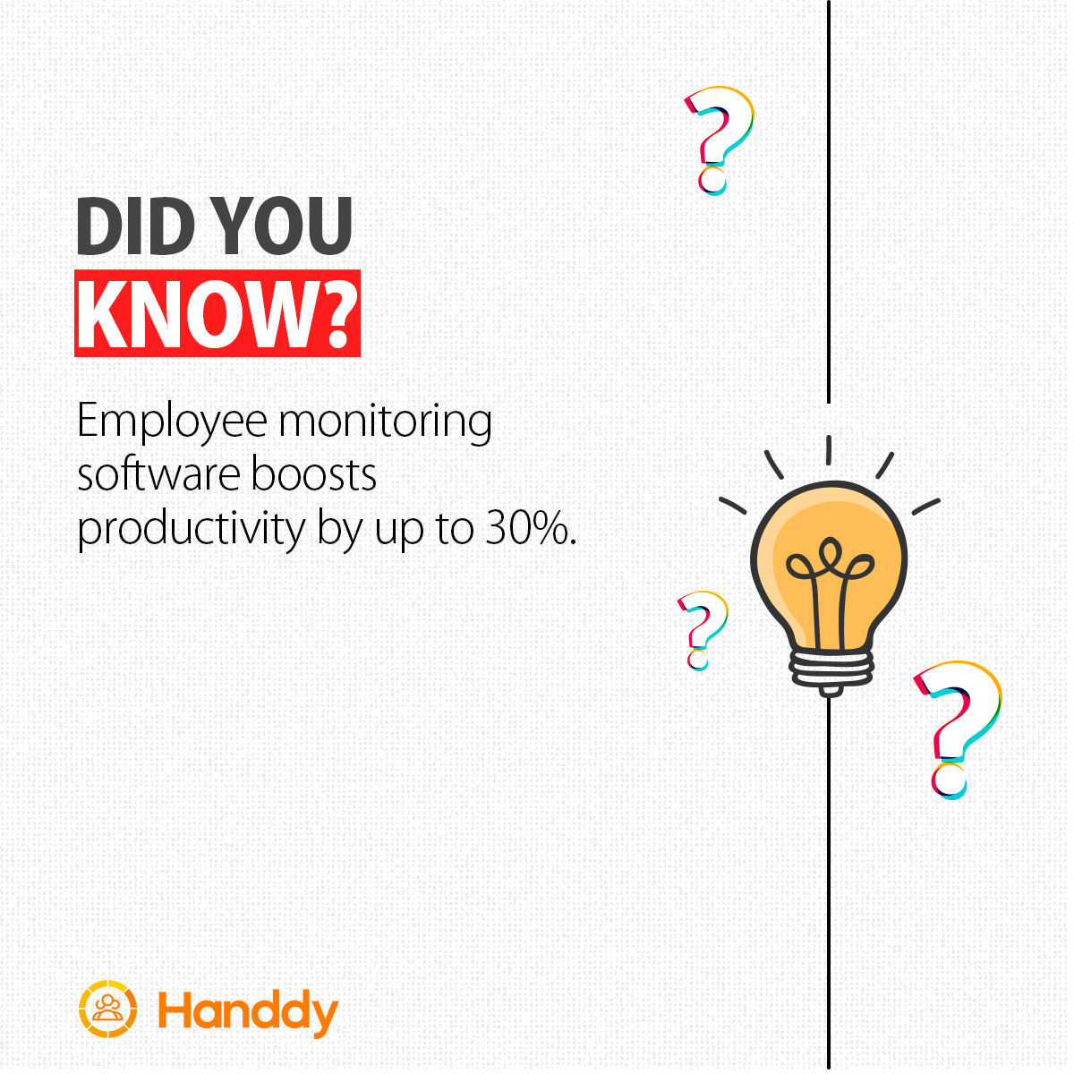 Harness the power of Handdy employee monitoring software and effortlessly increase your workplace productivity by 30%. ✅Contact us today! handdy.com . . . #Handdy #Employeemonitoringsoftware #Employeeproductivity #Employeemonitoring #Productivitytrackingsoftware