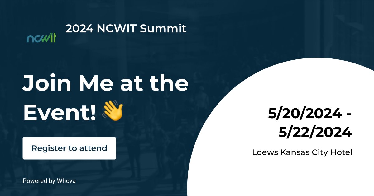 I'll be attending the amazing 2024 NCWIT Summit, leading two workshops on selecting team members for project success. Let me know if you're planning to attend so that we can say Hi! 👋 #NCWITSummit