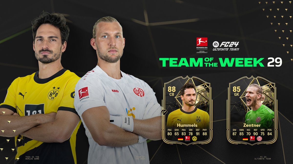 𝐑𝐎𝐂𝐊 𝐒𝐎𝐋𝐈𝐃! 🪨 👊 There was no way past these two #TOTW #Heroes on #Bundesliga #MD27! ✋ @BVB09 | @1FSVMainz05 | #FC24 | @EASportsFC