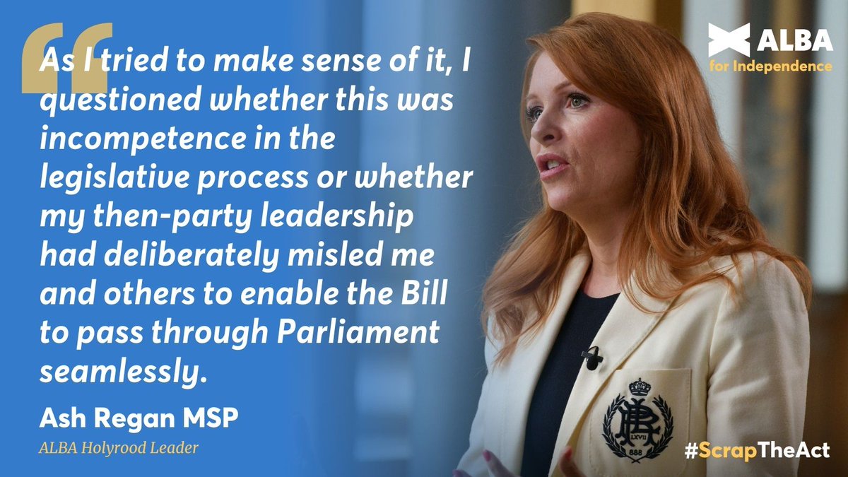 🗣️ALBA Party Holyrood Leader @AshReganALBA discusses the Hate Crime Act. Read more here 👇📖 albaparty.org/hate_crime_pub… #ScrapTheAct