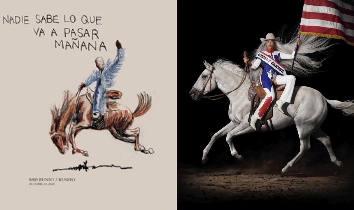 Can we get a cowboy collab from our 2023 AOTY Grammy nominees @beyonce <a href="/sanbenito/">Benito Antonio</a>? 🤠 

#cowboycarterxvaquerobenito #cowboycarter #nadiesabe #badbunny