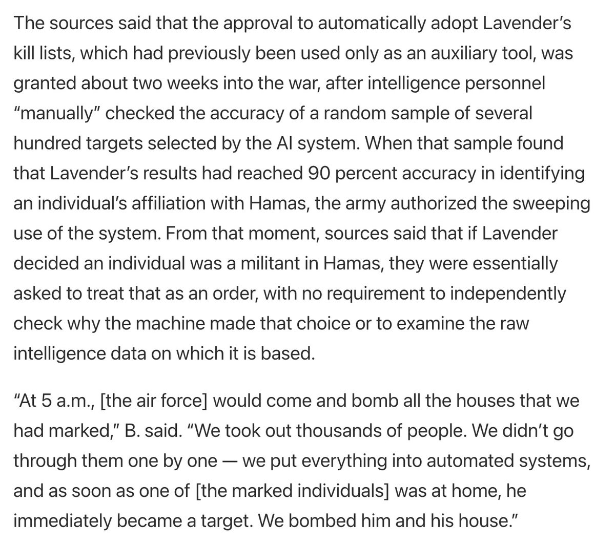 Just read the whole piece. No paywall. 972mag.com/lavender-ai-is…