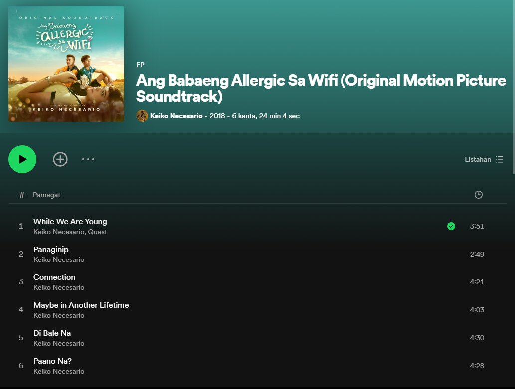 The whole OST of Ang Babaeng Allergic sa Wifi by <a href="/KeikoSoundsLike/">KEIKO NECESARIO-CUBIL</a> deserves a shoutout