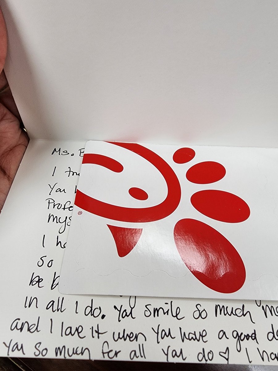 Assistant Principal's Week keeps getting better and better ! My assistant gifted me flowers, a card, and Chick-fil-A!