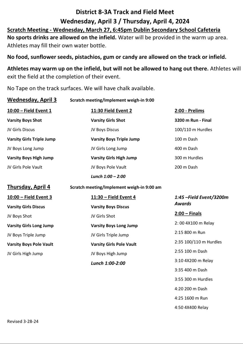 Brock Boy’s Track & Field (@brocktrackfield) on Twitter photo Day 1 of the District 8-3A Championships starts at 10 am today! See the live results here:
milesplit.live/meets/596146
<a href="/BrockAthletics/">Chad Massey</a> Day 1 of the District 8-3A Championships starts at 10 am today! See the live results here:
milesplit.live/meets/596146
<a href="/BrockAthletics/">Chad Massey</a>