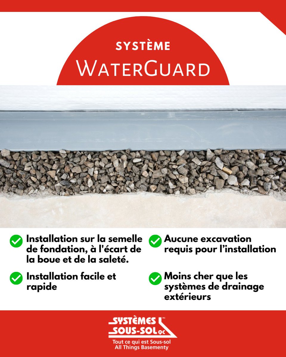 SystemesSoussol's tweet photo. Dites adieu aux infiltrations surprises avec notre système révolutionnaire WaterGuard.
Contactez nous au 514-334-7824 et imperméabilisez votre sous-sol avec style. ESTIMATION GRATUITE! 
#DrainIntérieur #SousSol #Imperméabilisation #SystèmesSousSol https://t.co/XRz6lEriT4