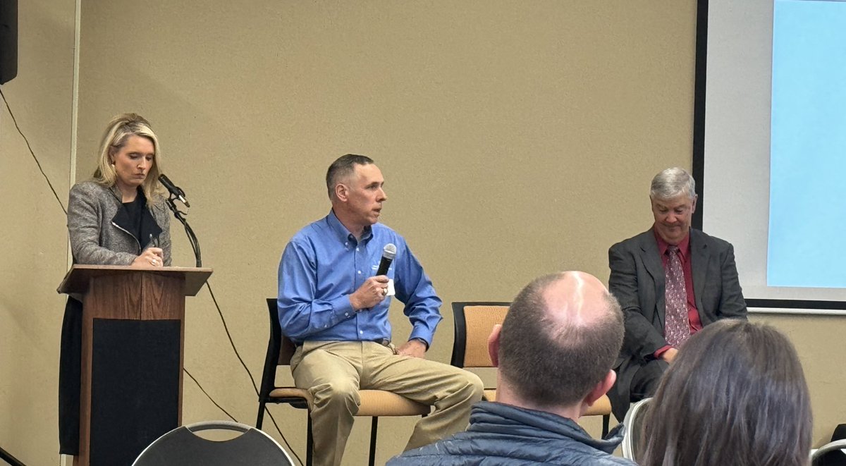 SarahTraub1's tweet photo. Celebrating the 40th Anniversary of MU’s Food &amp; Agriculture Policy Research Institute -FAPRI at the 2024 Abner W. Womack Missouri Agriculture Outlook Conference. Farm Outlook Panel with Peter Zimmel and Joe Outlaw moderated by Tyne Morgan. @Mizzou @MUExtension https://t.co/aDwDp6wVIO