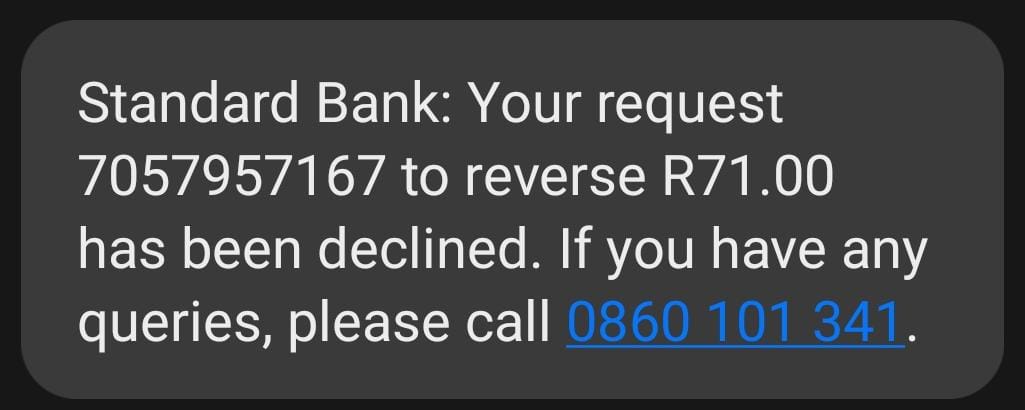 thulanih's tweet photo. @StandardBankZA Okay @StandardBankZA, so despite our telephonic conversation and what was discussed, it seems like you're not budging with this matter. Is this the final conclusion? https://t.co/FnGj8vv8LZ