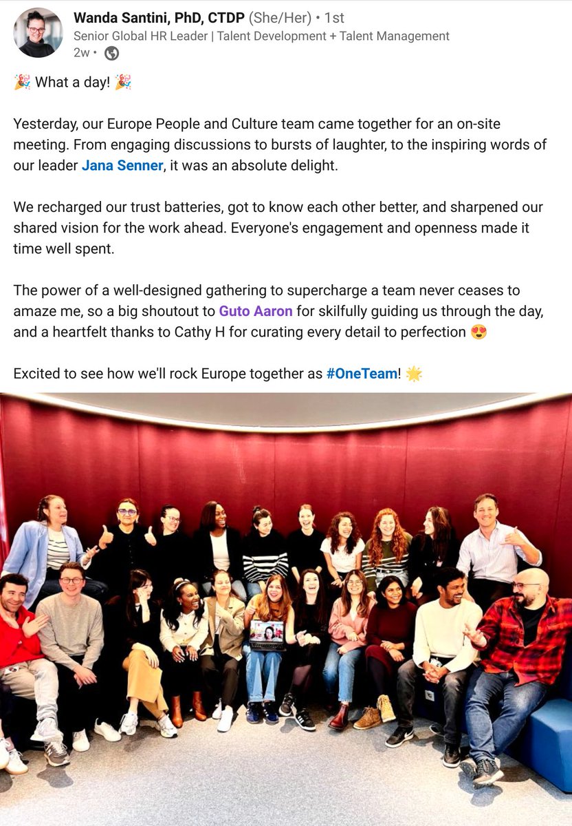 Great feedback from our client after a MeetBetter designed and facilitated event for their team in Berlin: "The power of a well-designed gathering to supercharge a team never ceases to amaze"