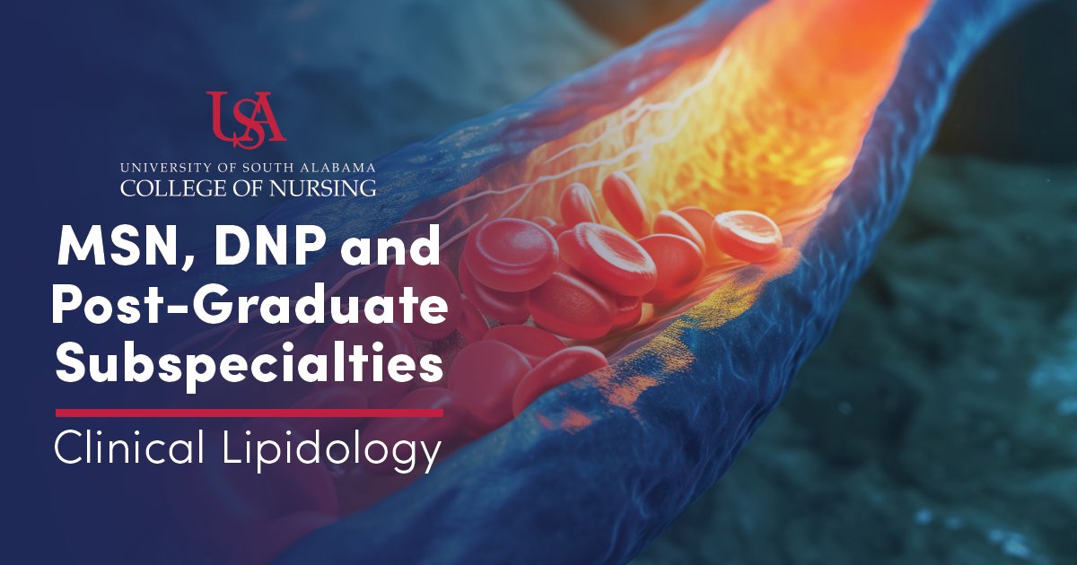 USACONursing's tweet photo. The USA College of Nursing's clinical lipidology subspecialty option will allow graduates to provide culturally competent care to patients and families with complex dyslipidemia.

Learn more: https://t.co/jDOml4JIR0 https://t.co/SIpi6XltIl