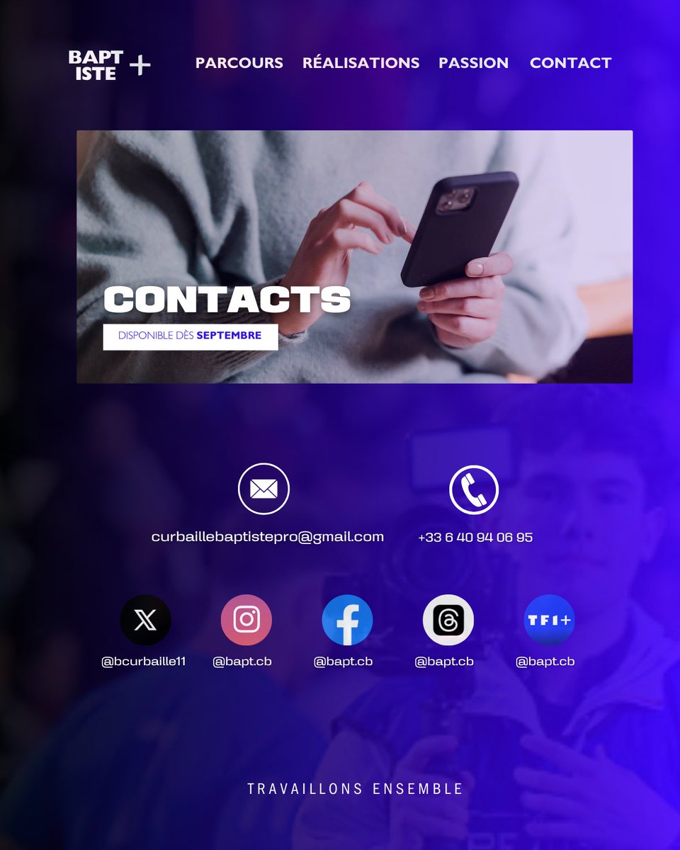 bcurbaille11's tweet photo. 🎬 Candidature pour une Alternance au sein du Groupe TF1 🔵  :

Dans le cadre d'un Master en production audiovisuelle, je vous présente aujourd'hui la maquette de mon site "Baptiste +" que j'ai réalisé pour ma candidature au sein de TF1. 💼 https://t.co/ki09OKRH9M