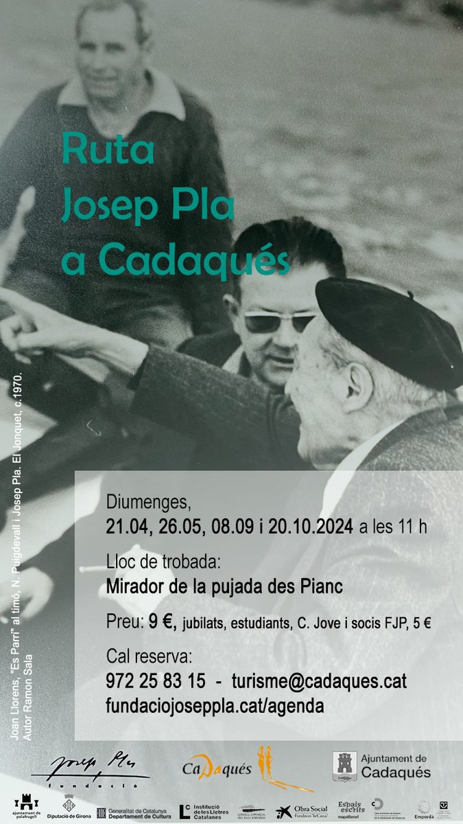 #JoProposo #ActivitatsEE #PatrimoniLiterari #josocEmporda #JosepPla #Palafrugell #InCostaBrava #PatrimoniCultural

Reserveu! fundaciojoseppla.cat/agenda