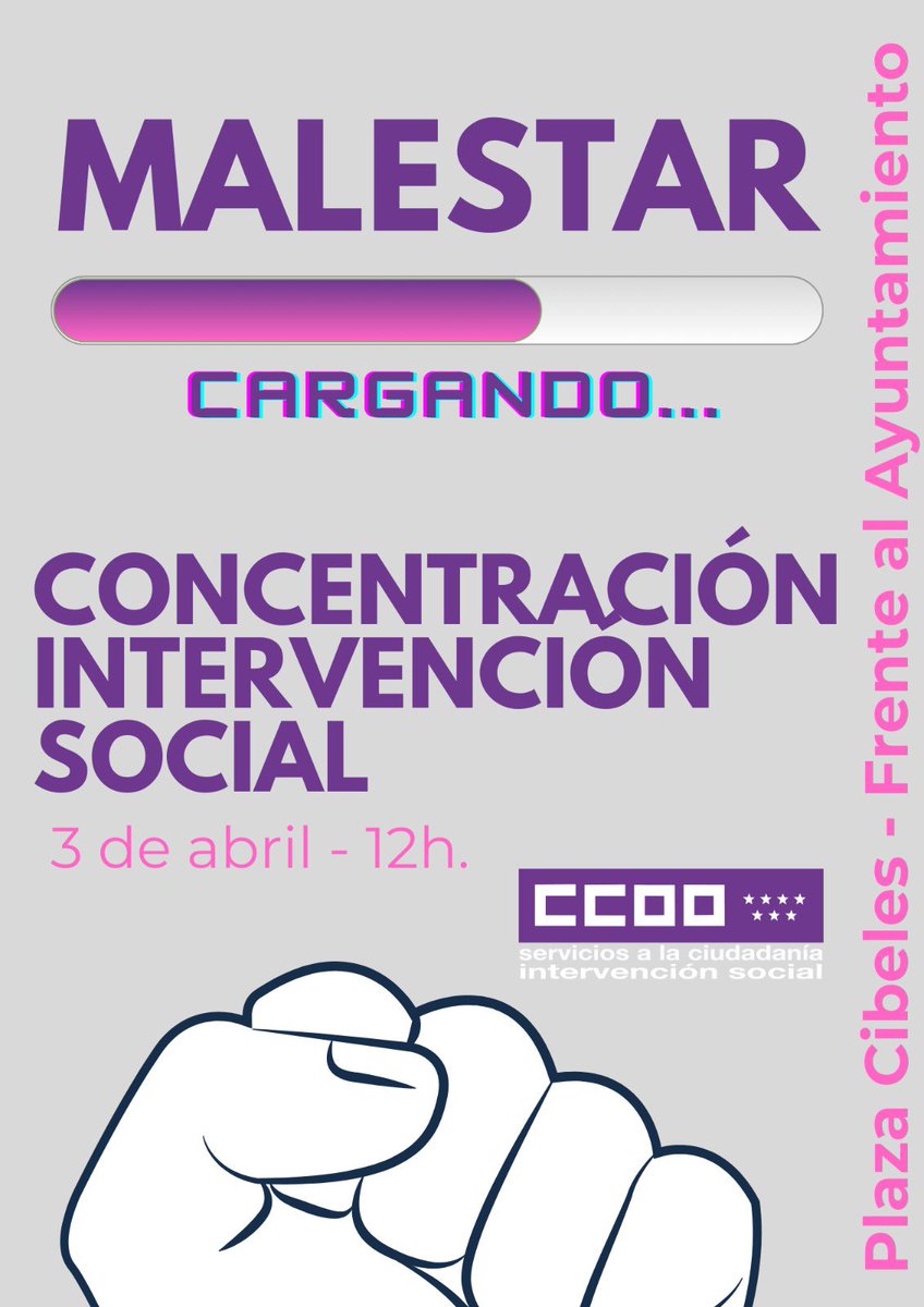 analimaf's tweet photo. En Cibeles apoyando la concentración de Intervención Social @CCOOMadrid 
#ServicioSociales públicos y de calidad 
Convenio intervención social digno 
El sistema de contratación de prestación de servicios= 
👉puestos de trabajo precarios 
👉baja calidad de los servicios sociales https://t.co/8y1dN3eNGK