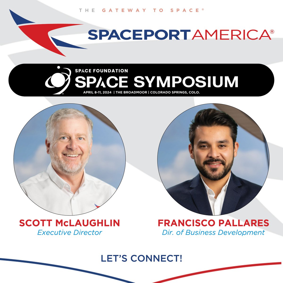 We're headed to Colorado for the 39th annual @SpaceFoundation #SpaceSymposium from April 8-11 🚀 Our Executive Director Scott McLaughlin and Dir. of BizDev Francisco Pallares will be in attendance. If you're in Colorado and want to meet, reach out to them on LinkedIn ✨