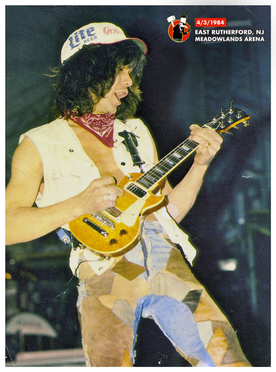 4/3/1984 – @eddievanhalen on the 2nd night in East Rutherford, NJ @ Brendan Byrne Arena on the 1984 Tour.