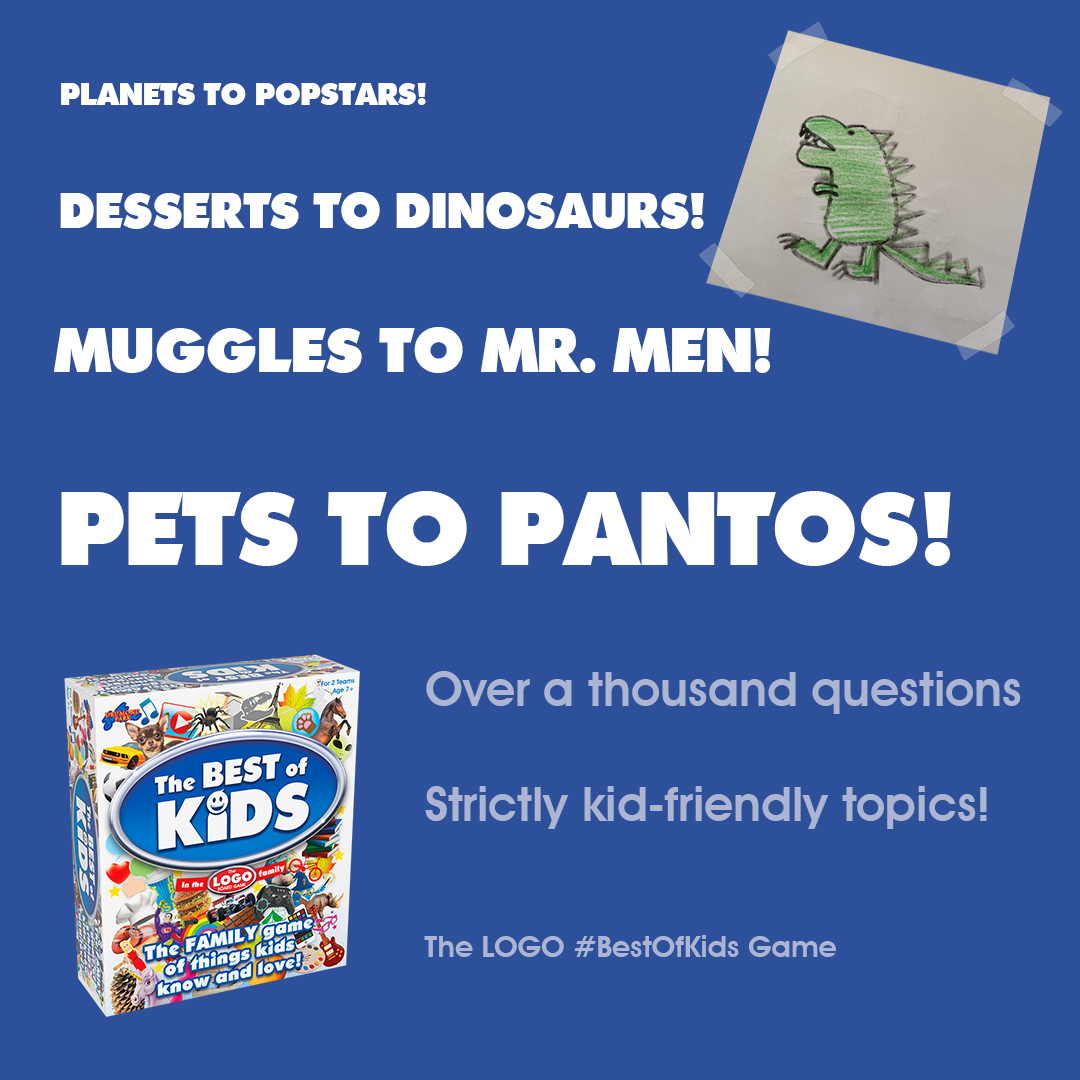 More topics from the Logo Best of Kids game – perfectly geared towards youthful quizzers. What colour is Mr. Bump? And what does a triceratops have three of? #BestofKids