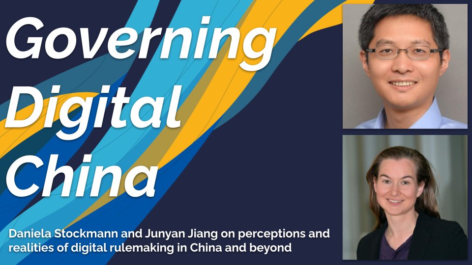 Tomorrow, April 4 from 2 PM EDT, Daniela Stockmann speaks with WEAI's Junyan Jiang on 'Governing Digital China' -- perceptions and realities of digital rulemaking in China and beyond events.columbia.edu/go/DigitalChina