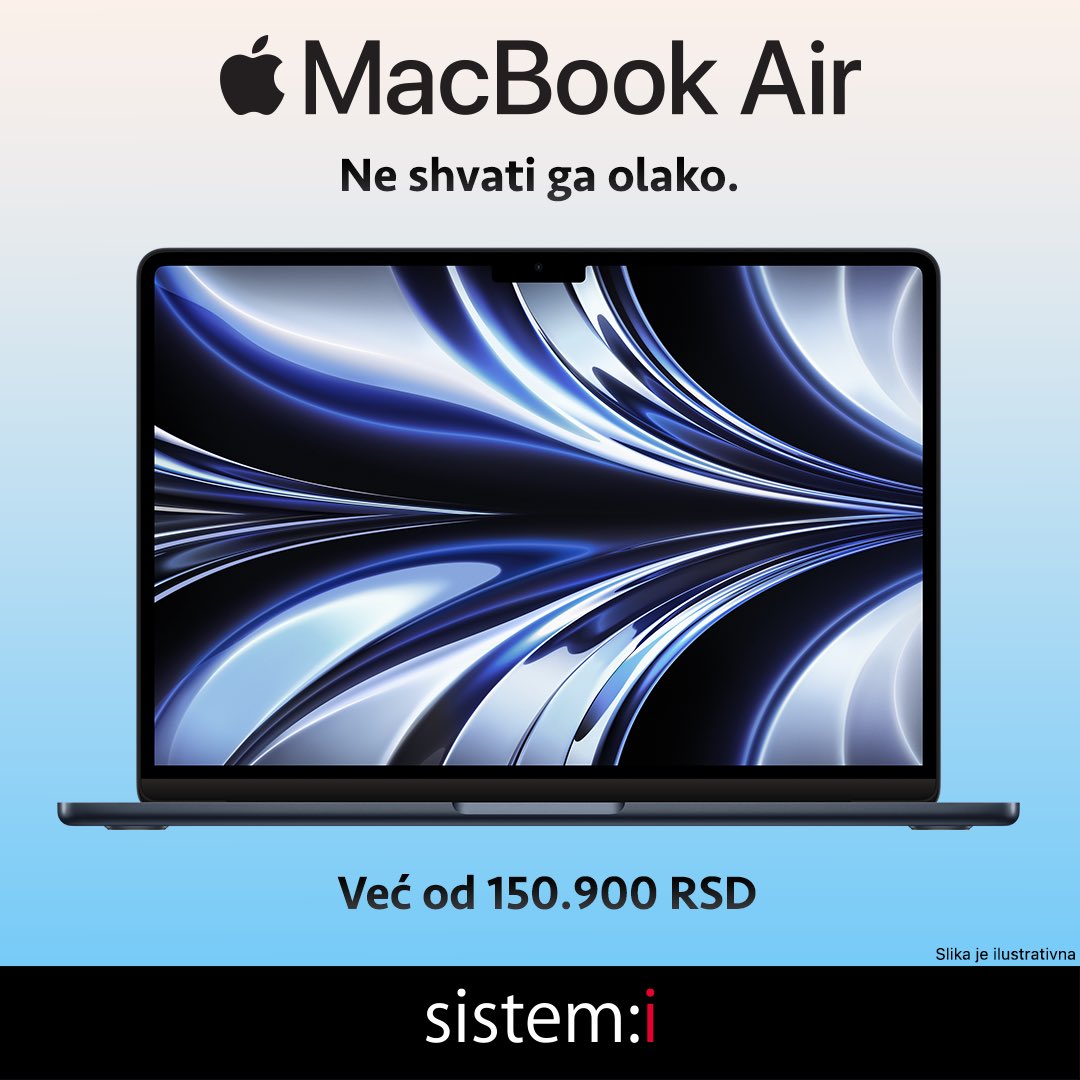 sistemiband's tweet photo. Redizajnirani MacBook Air sa M2 čipom nove generacije i izdržljivim aluminijuskim kućištem je nastvarno tanak, neverovatno brz i izuzetno efikasan.

Kupi u Sistem:i  Apple Solution Expert prodavnici ili preko: https://t.co/bRZK7ftoZk https://t.co/TeL1XAaTqy