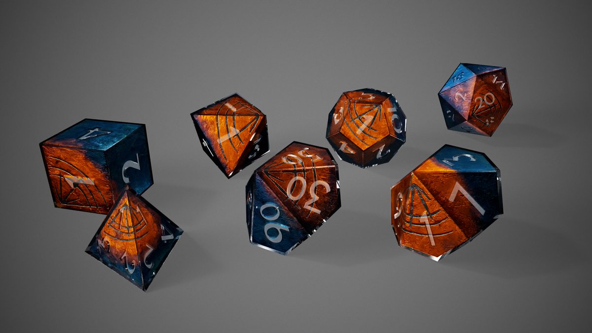 It’s a 3D render of the real thing, and I can’t get over how cool these dice look. The final product will be resin, crafted by @DiceDungeonUK