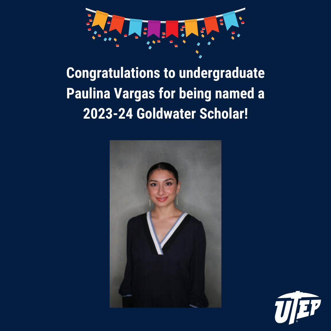 Join us in congratulating Psychology junior Paulina Vargas on being named a Goldwater Scholar. This scholarship is highly competitive, and Paulina was the only student selected from UTEP. Congratulations Paulina on all of your hard work! <a href="/UTEP/">UTEP</a>