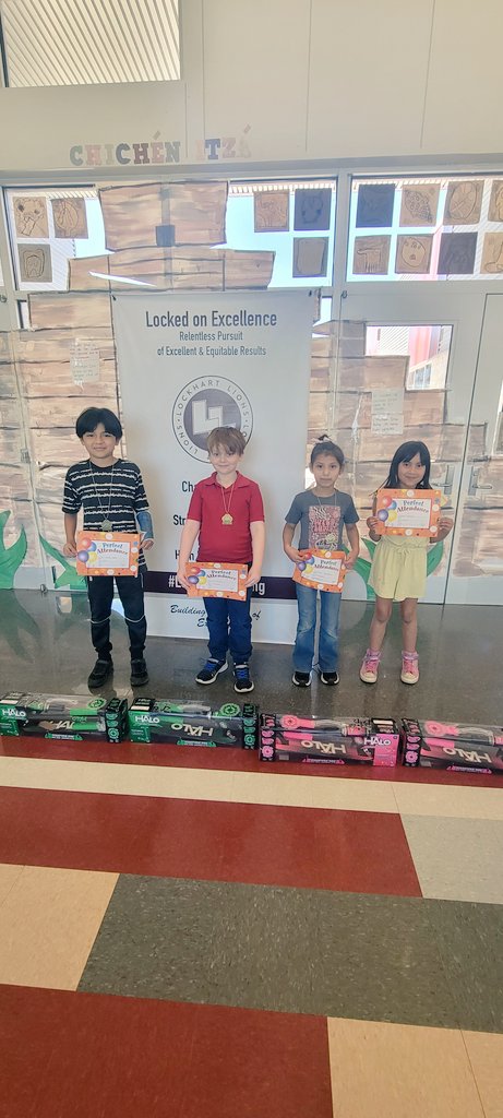 Congratulations to our March perfect attendance winners. A huge thank you to the Walmart manager, Mr. Mora in Lockhart for donating the scooters.