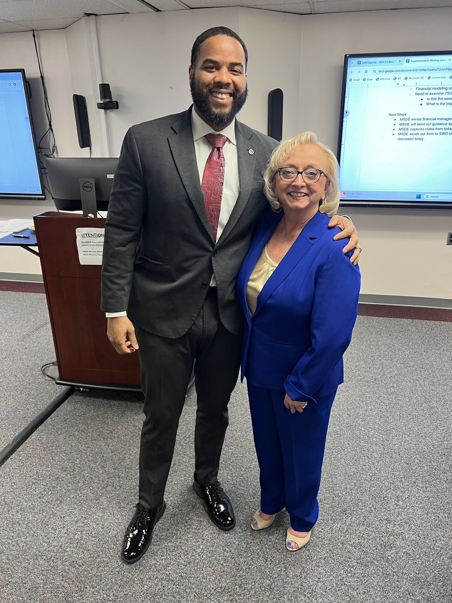 Spent the afternoon with @MdPublicSchools Interim Superintendent, Dr. Wright, in a very important workgroup to take a deep dive into the fiscal challenges that school districts face. I look forward to continuing our collaboration to ensure the best for our students.