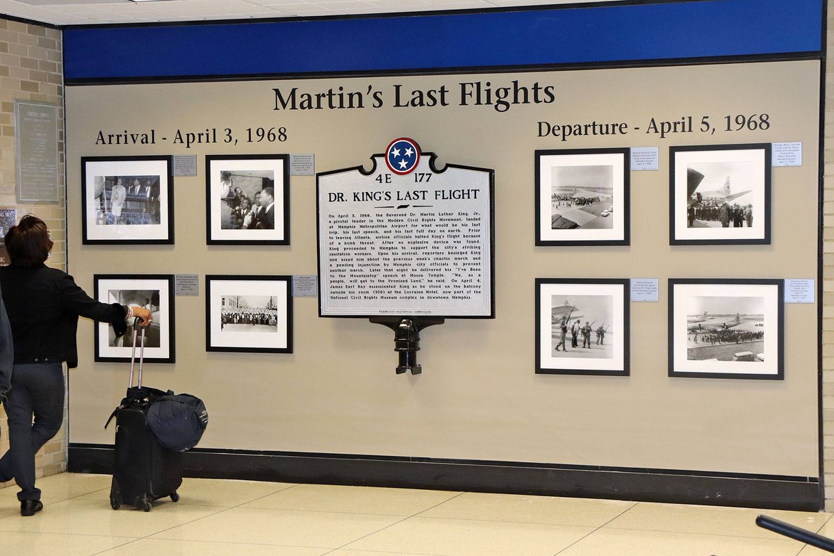 Thursday, April 4, is a Day of Remembrance of Martin Luther King, Jr. We encourage visitors to pause and view the 'Martin's Last Flights' photo series from the collection of renowned African-American photojournalist, Ernest C. Withers, in the B ticketing lobby.