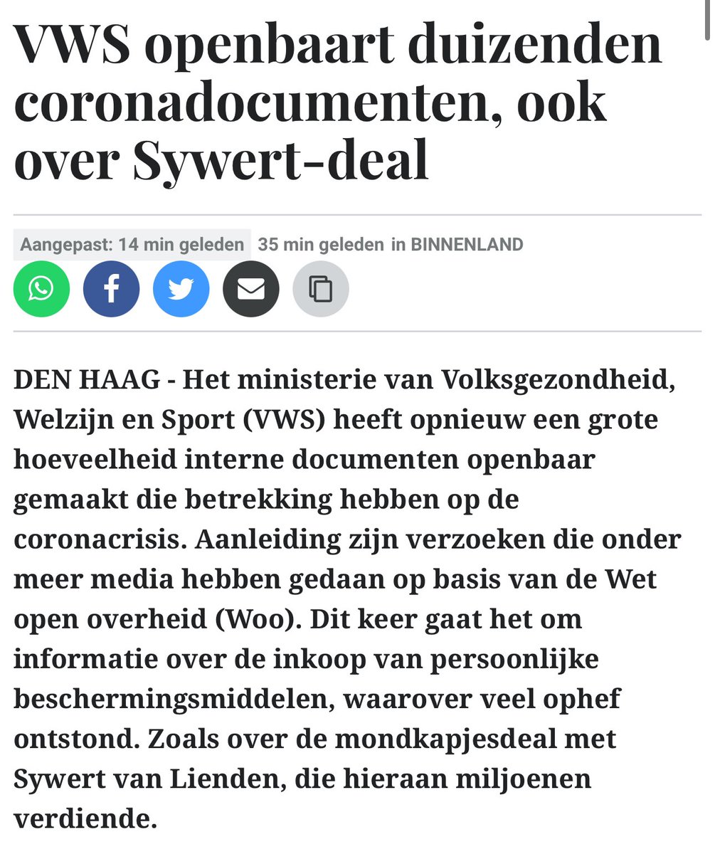 Beter laat dan nooit, maar staat er ook in wat we willen en moeten weten over wat er tijdens de coronacrisis écht gebeurd is en waarom? #BVNL zoekt door naar de waarheid met woo-verzoeken en juridische procedures. Alles moet boven tafel, om herhaling te voorkomen en Nederland