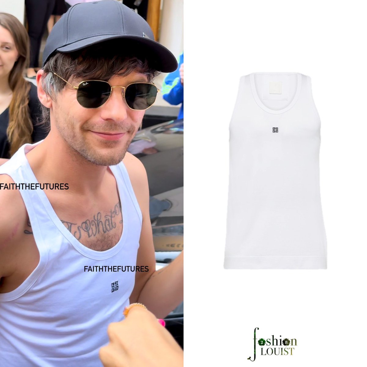 Louis wore this Givenchy Logo Tank Top in White while meeting fans in São Paulo today. — mytheresa.com/me/en/men/give…