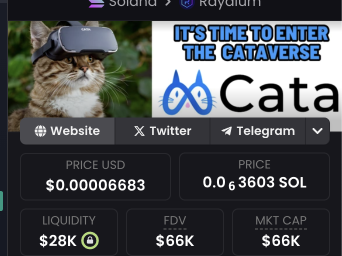 Cataonsol's tweet photo. CATA NOW UP ON DEX SCREENER

Buy CATA to enter the cataverse

CA: JHz3naB9AoV6Hva7tZhbN8ShyLnyLsMJ6YgYojeEjLk https://t.co/N2HITTwwub