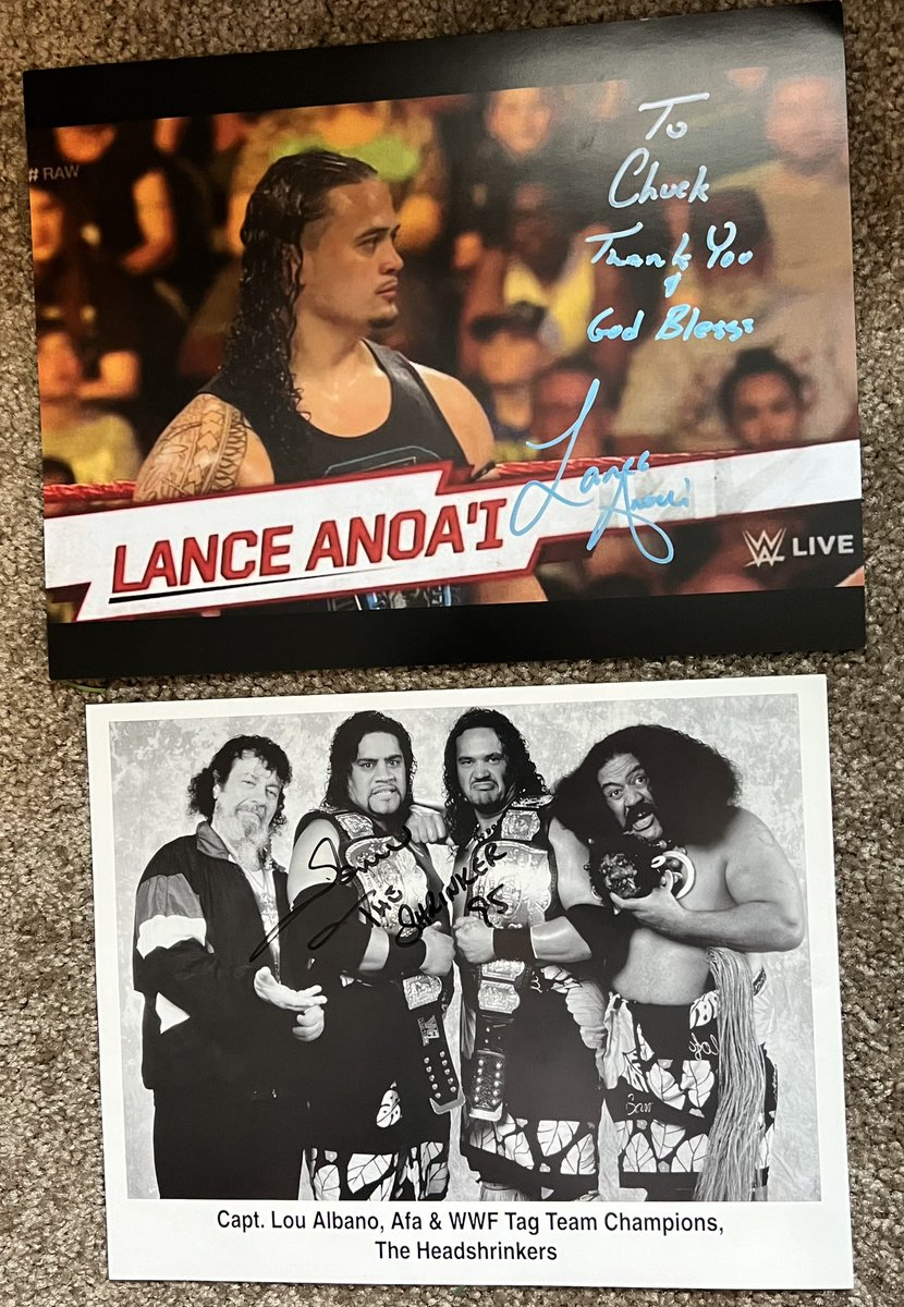 #wrestlingcardwednesday The Bloodline family tree grows tall with deep roots. Heres just a small branch of that tree featured on cards from my P.C. (with a few 8x10’s just for fun).