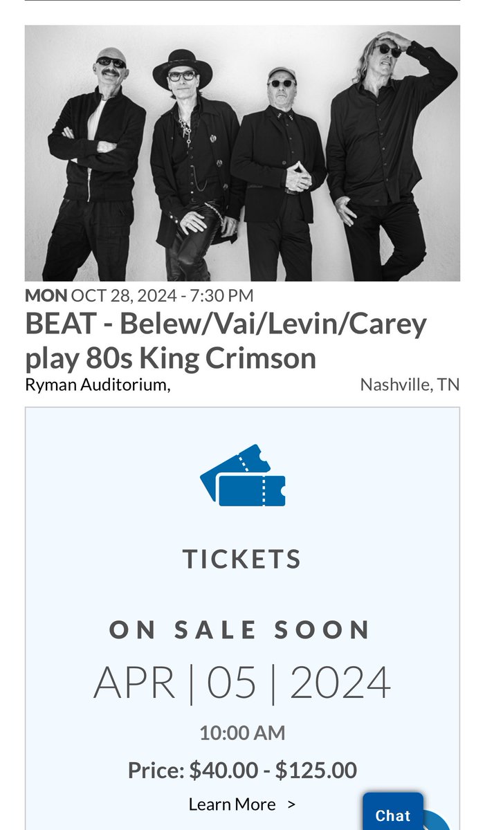 Looks like I might be making a solo trip to Nashville in October.