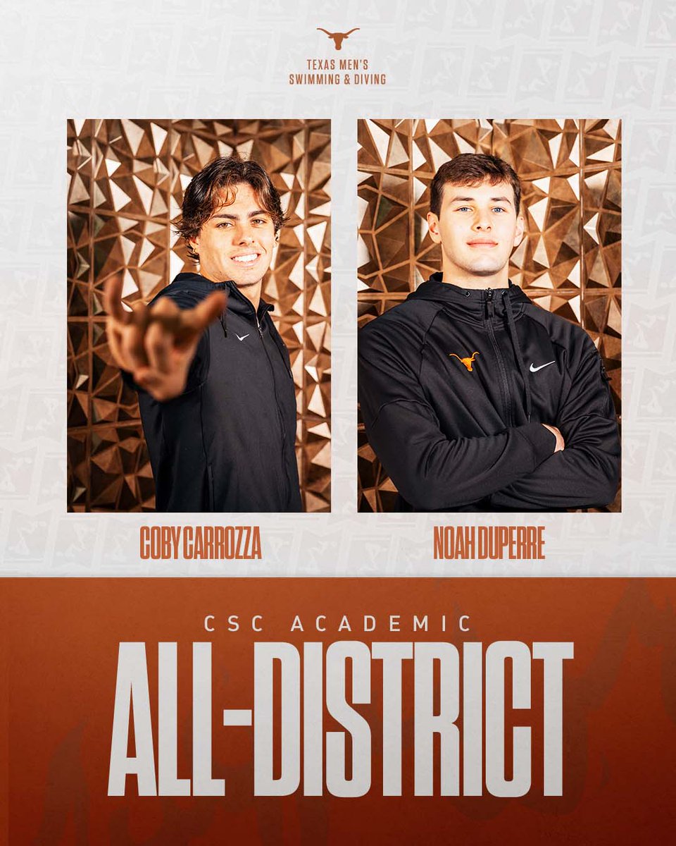 Congrats, Coby and Noah! CSC Academic All-District honorees for the second consecutive year! 🤘📚 #HookEm | hookem.at/msd24ad