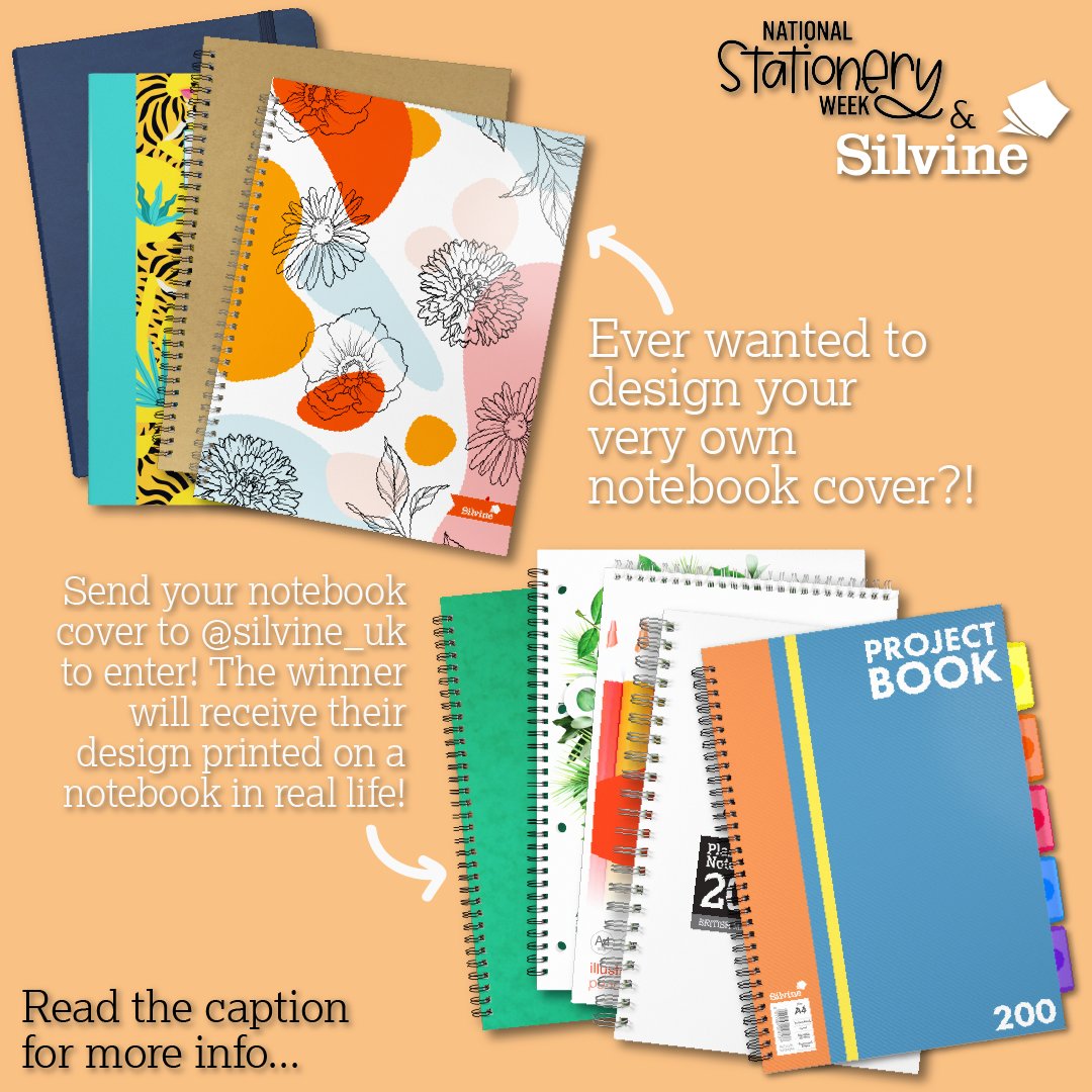 It’s the 6 week countdown until National Stationery Week and to celebrate @Silvine_UK are hosting a notebook designing competition! Why not join in with the stationery love 👀 #NatStatWeek #WritingMatters #LoveStationery #MadeBySilvine