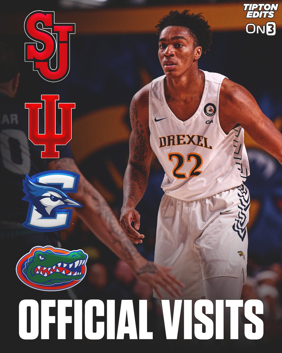 Drexel transfer F/C Amari Williams (@amxriwillixms), a Top-10 prospect in the portal, has scheduled the following official visits, source tells @On3sports: St. John's Indiana Creighton Florida The scheduled dates for each trip (On3+): on3.com/transfer-porta…