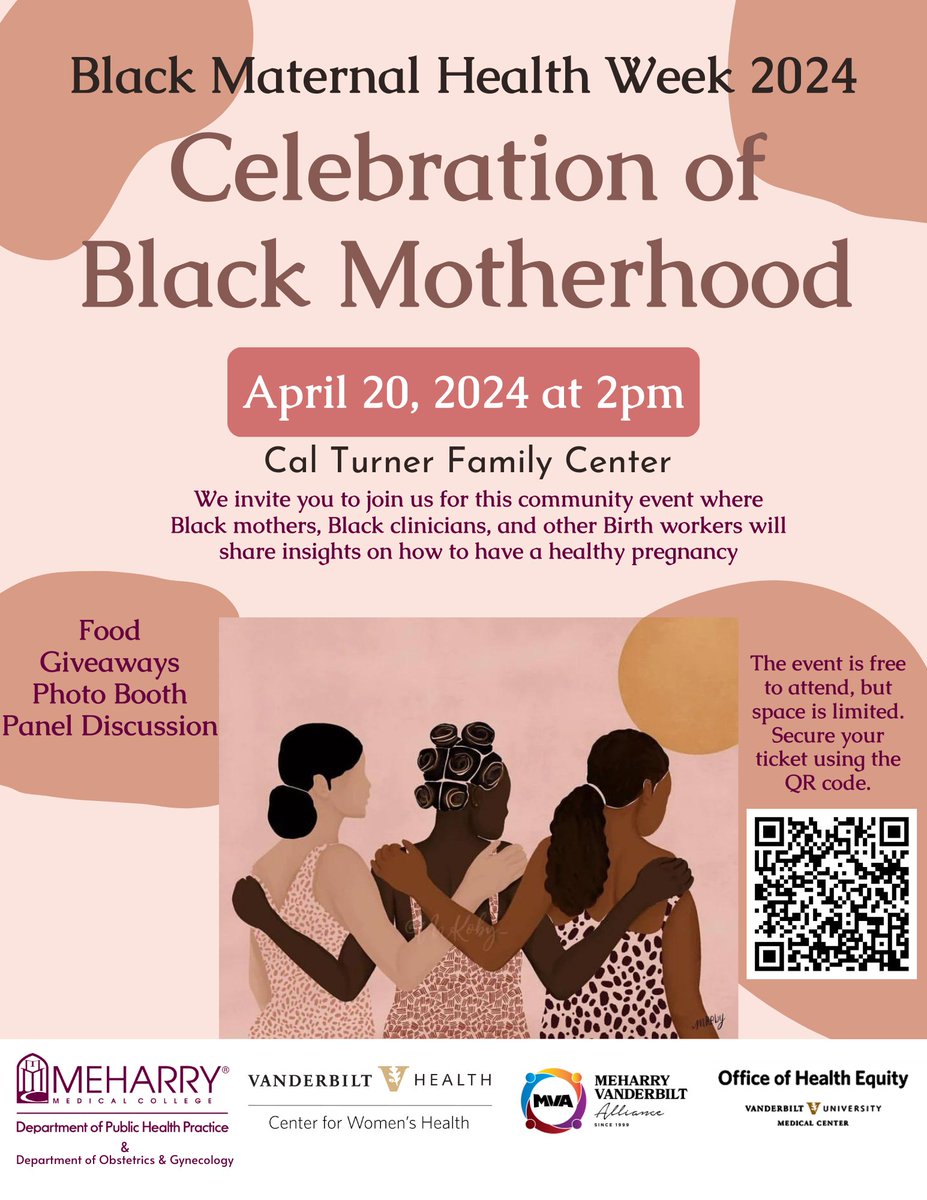 SHARE: Join Meharry and Vanderbilt's Centers for Women's Health on April 20 at 2 p.m. on Meharry's campus as we spotlight the critical need for equitable care and support for black mothers-to-be. RSVP to the free event today: eventbrite.com/e/celebration-…
