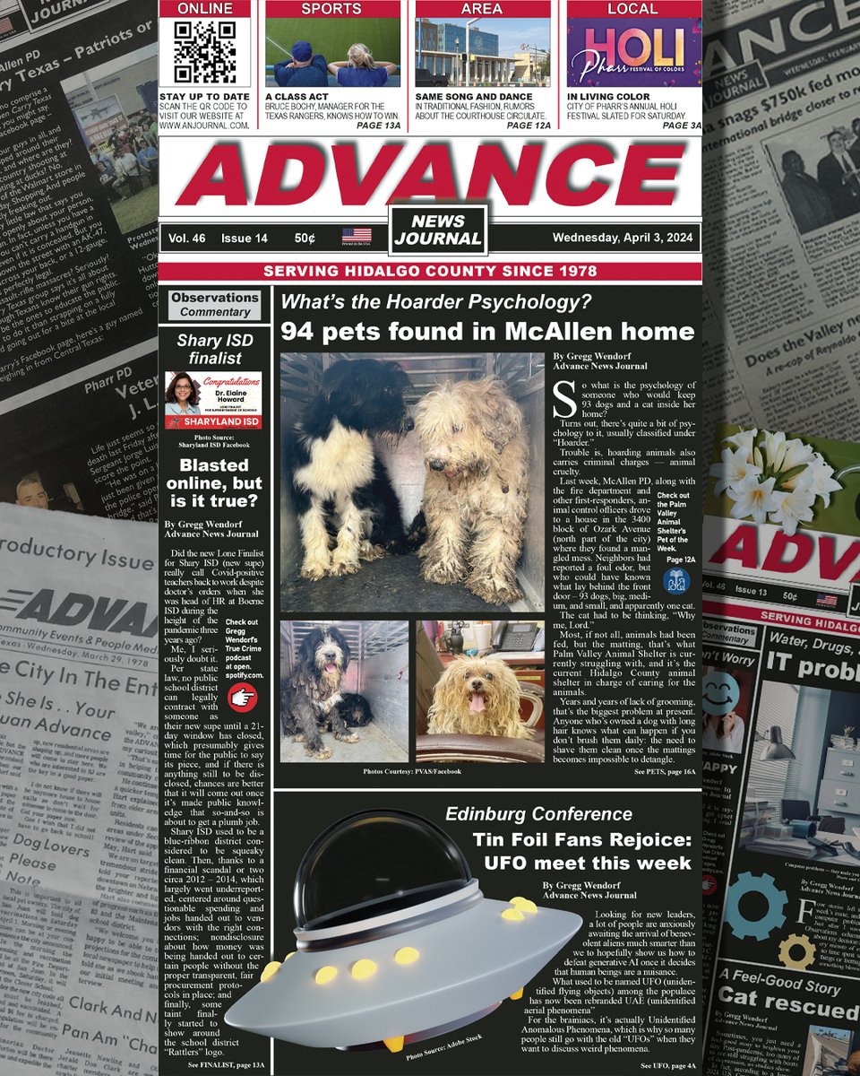 Another Wednesday means that a new issue of The Advance News Journal is now available. #RGV #News #HidalgoCounty View more coverage at: anjournal.com