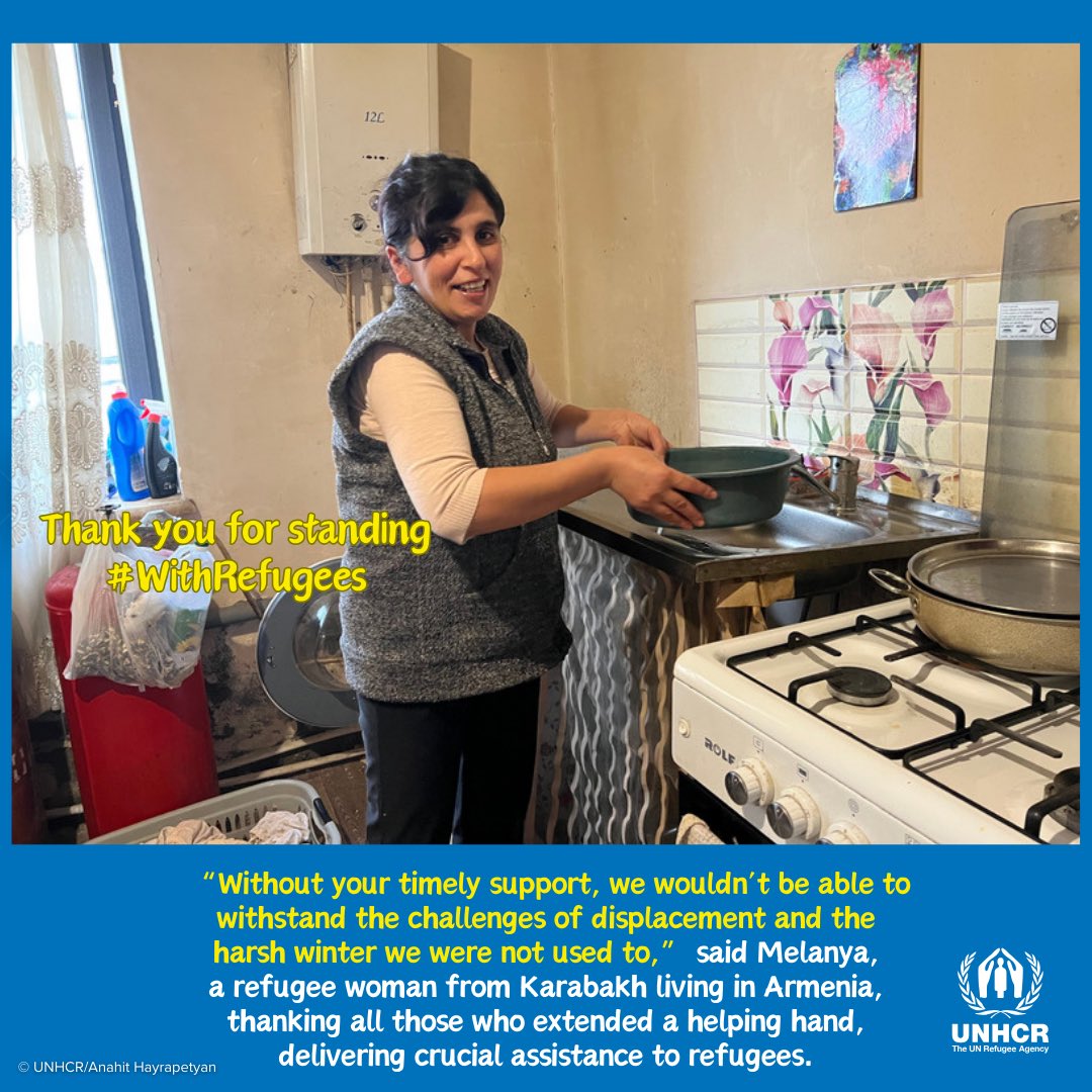 🇺🇳UNHCR is grateful to the Government and people of 🇦🇲Armenia and UNHCR's government partners 🇯🇵🇪🇺🇨🇭🇫🇷🇳🇴🇸🇪🇫🇮 and the private sector for their generous contributions that enabled UNHCR to ensure timely and crucial assistance for refugees.🙏