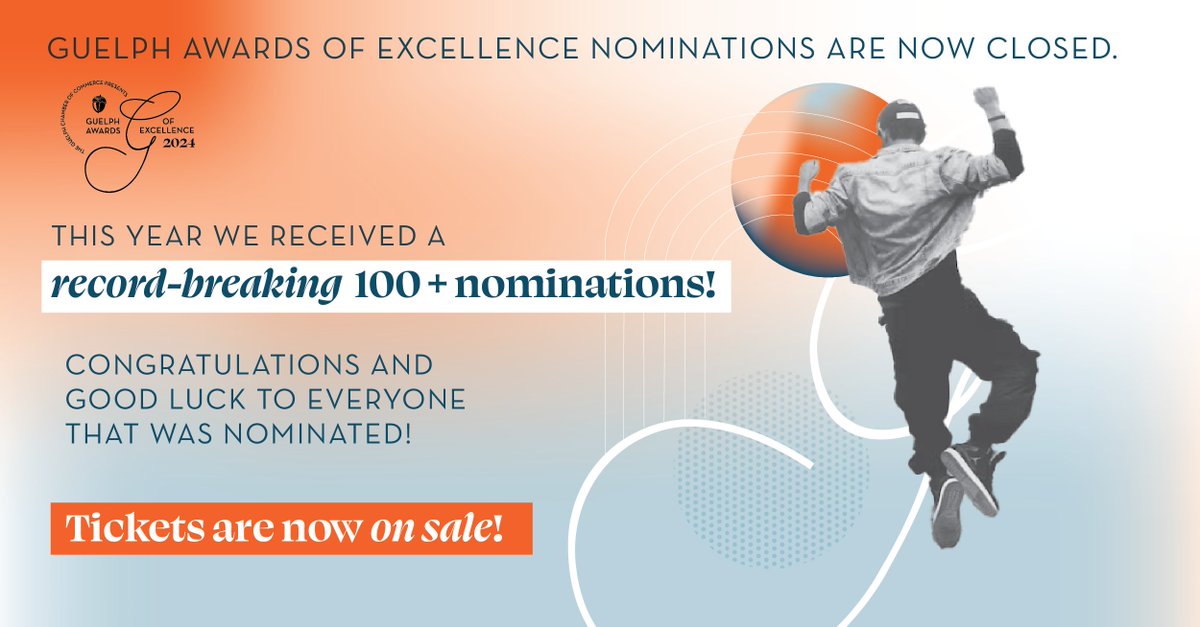 GuelphChamber's tweet photo. 🏆The #GuelphAwardsOfExcellence nominations have now closed. This year we received a record-breaking 100+ nominations!💥
👏Congratulations and good luck to everyone that was nominated. Want to save your seat? Tap the link below to secure your ticket today!
https://t.co/DDDjoYUr4T https://t.co/DFmLKvMFXE
