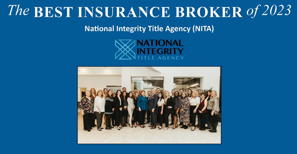 Congrats to National Integrity Title Agency for winning the Best Insurance Broker award! NITA's commitment to exceptional service and innovative technology in title insurance sets them apart in the industry. Learn more about their transformative approach: online.flippingbook.com/view/106179642…