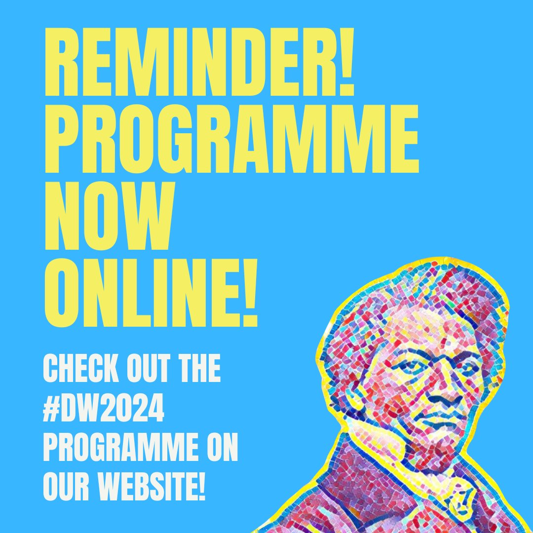 😍 REMINDER: THE #DOUGLASSWEEK2024 PROGRAMME IS AVAILABLE ONLINE! 👀 We keep updating final details on our website so keep an eye out for any changes or additional details that become available! ❤️ Help us spread the word & please share our posts with your networks! Thank you!